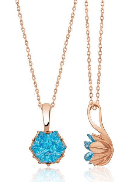 Lotus Çiçeği Taşlı Kadın Kolye