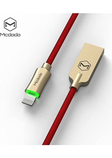 Lightning Akıllı Şarj Kablosu 1.2m Kırmızı