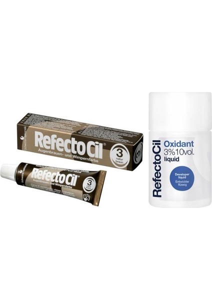 Kaş ve Kirpik Boyası No:3+Oxidant 3%10 Volum Liquid 100 ml