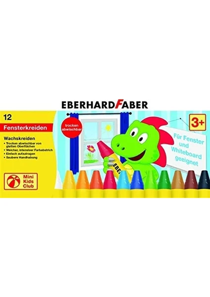 Eberhard Faber Cama Yazan Renkli Pastel Boya 12'li