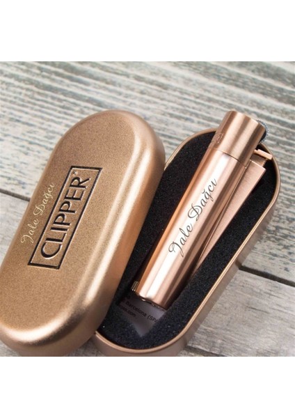 Clipper Isme Özel Metal Çakmak Rose