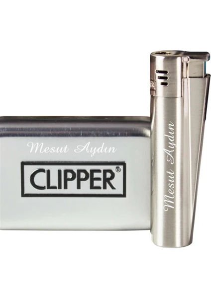 Clipper Pürmüz Alevli Metal Çakmak Mat Metalik