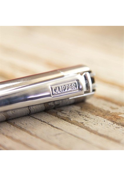 Clipper Isme Özel Metal Çakmak Parlak Metalik