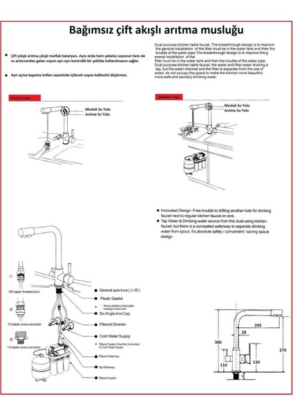 Su Arıtma Musluğu Soğuk - Sıcak Arıtma