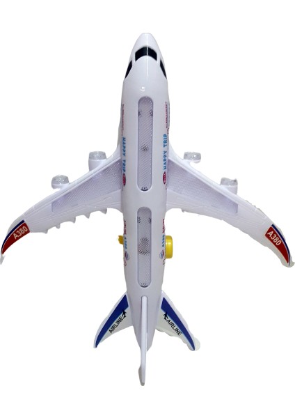 Pilli Jumbo Boy Airbus A380 Uçak Işıklı Müzikli 42 cm