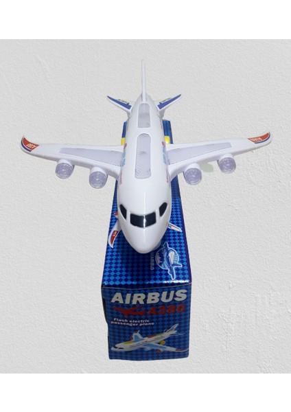 Pilli Jumbo Boy Airbus A380 Uçak Işıklı Müzikli 42 cm