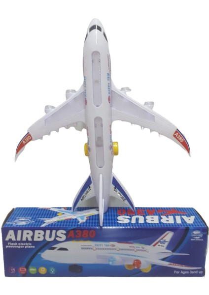 Pilli Jumbo Boy Airbus A380 Uçak Işıklı Müzikli 42 cm