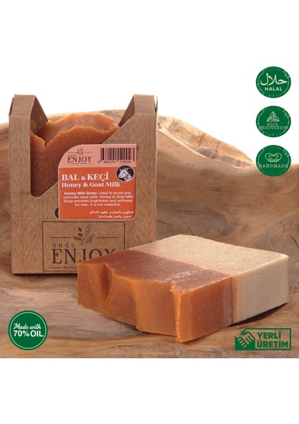 Doğal Bal & Keçi Sütlü El Yapımı Yüz, Saç ve Vücut Sabunu 100 gr