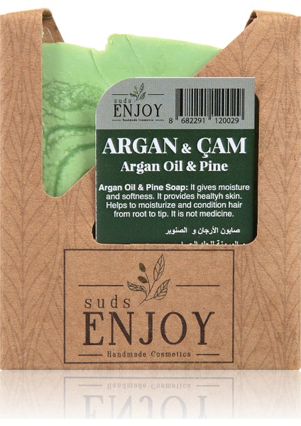 Doğal Argan & Çam El Yapımı Yüz, Saç ve Vücut Sabunu 100 gr