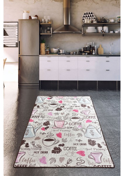 Hot Drinks Dijital Halı 100x300 cm Djt