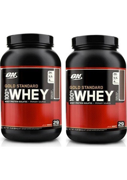 %100 Whey Protein Gold Standart Çikolata Aromalı 2LBS./908 gr x 2 Adet