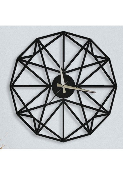 Black Thin Metal Duvar Saati - 50 x 50 cm