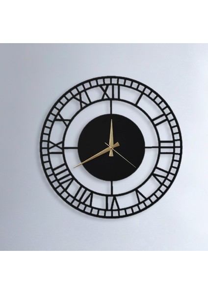 Black Flare Metal Duvar Saati - 50 x 50 cm