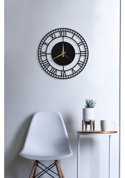 Black Flare Metal Duvar Saati - 50 x 50 cm
