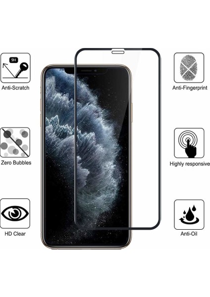 Apple iPhone 11 Pro Max Tam Kaplayan 5D Ekran Koruyucu Cam