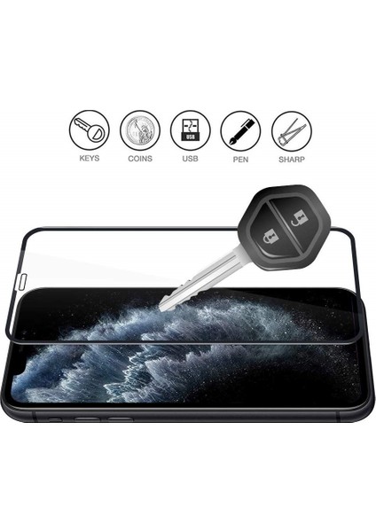Apple iPhone 11 Pro Max Tam Kaplayan 5D Ekran Koruyucu Cam