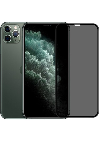 Apple iPhone 11 Pro Max Tam Kaplayan 5D Privacy Glass Hayalet Ekran Koruyucu Cam