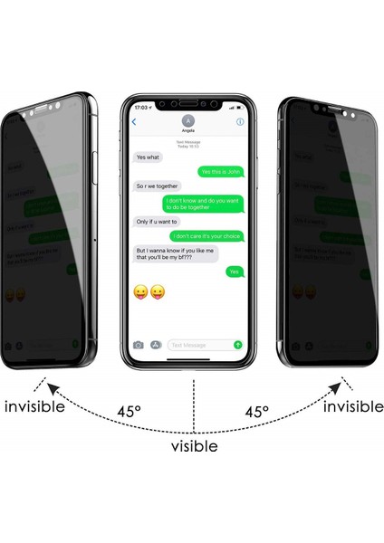 Apple iPhone 11 Pro Tam Kaplayan 5D Privacy Glass Hayalet Ekran Koruyucu Cam