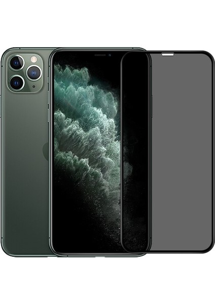 Apple iPhone 11 Pro Tam Kaplayan 5D Privacy Glass Hayalet Ekran Koruyucu Cam