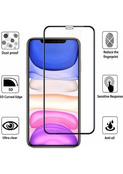 Apple iPhone 11 Tam Kaplayan 5D Ekran Koruyucu Cam