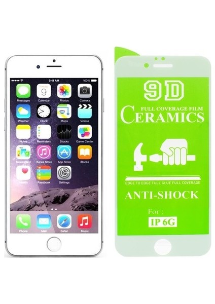 Apple iPhone 6/6s Şeffaf Airbag Antishock Silikon Kılıf ve Tam Kaplayan 9D Seramik Ekran Koruyucu Esnek Beyaz Cam fiyatları