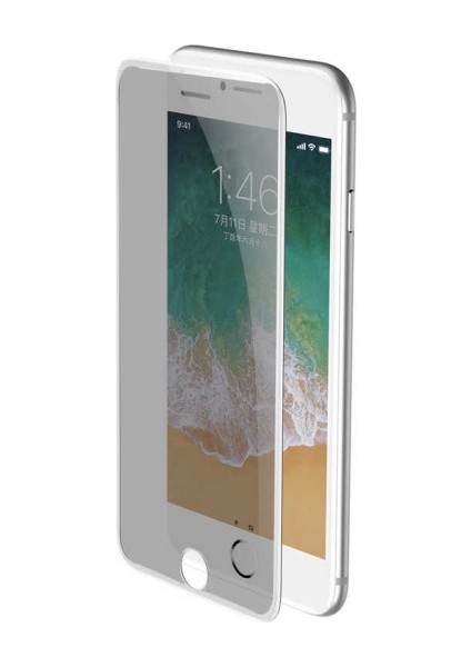 Apple iPhone 6/6s Şeffaf Airbag Antishock Silikon Kılıf ve Tam Kaplayan Beyaz Hayalet Ekran Koruyucu Cam