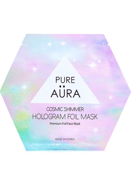 Pure Aura Cosmic Shimmer Hologram Foil Sheet Yüz Maskesi