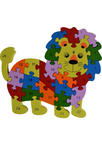 Ahşap İngilizce Harfler Rakamlar Eğitici Lion King Aslan Kral Puzzle fiyatları