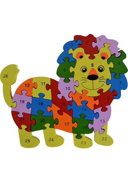 Ahşap İngilizce Harfler Rakamlar Eğitici Lion King Aslan Kral Puzzle modelleri