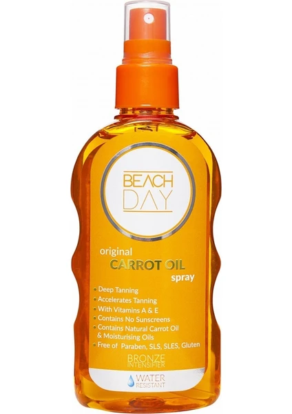 Beach Day Yoğun Bronzlaştırıcı Havuç Yağ 0F 150 ML Sprey