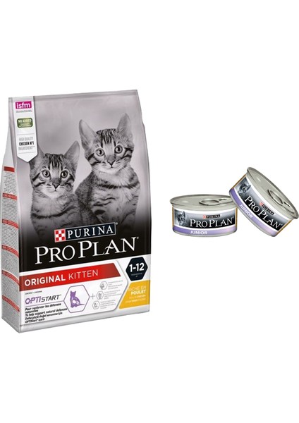 3 kg Kitten Tavuklu Yavru Kedi Maması + 2 Adet Junior Tavuklu Konserve
