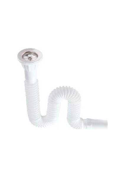 Lavabo Sifonu Körüklü Su Gideri Beyaz 65 x 32 cm