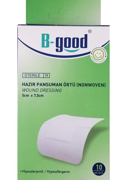 Hazır Pansuman Örtü 5X7.5cm 10lu Nonwoven Yara Örtüsü