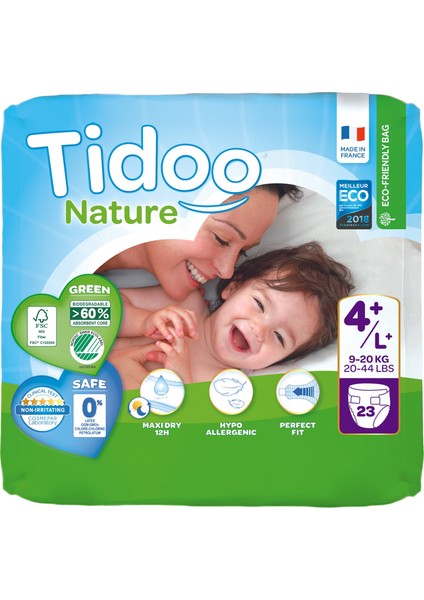 Hipoalerjenik-Ekolojik Bebek Bezi No:4+ Maxi Single 9-20 kg