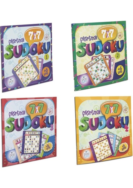 7 x 7 Çıkartmalı Sudoku 4 Kitap Set