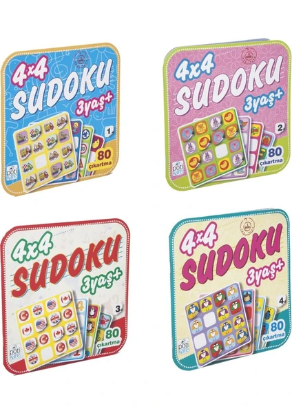 4 x 4 Sudoku 4 Kitap Set - + 3 Yaş