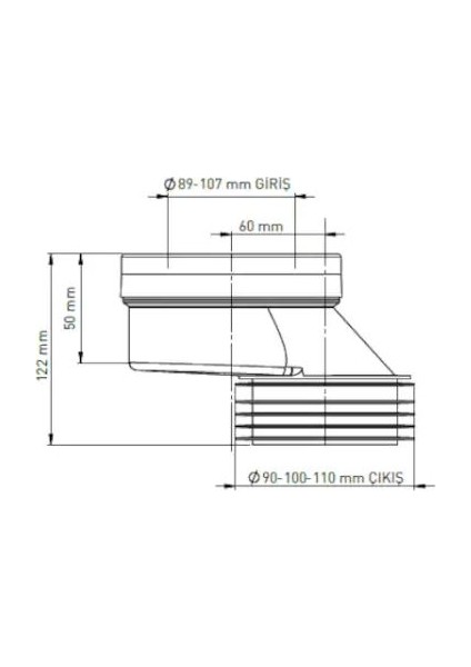 Iz Yapı Eksantrik Kada Gada 100LÜK Alafranga Tuvalet Adaptörü 6 mm