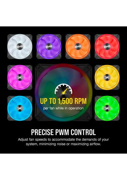 CO-9050097-WW İCUE QL120 RGB 120 MM DÖRT RGB RENK DÖNGÜLÜ PWM FAN
