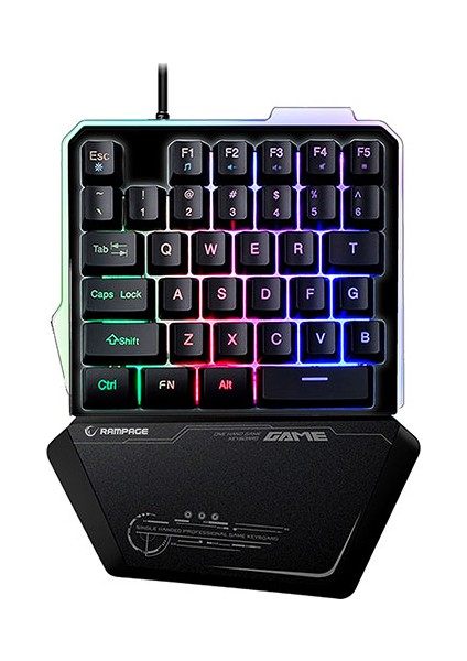 KB-R24 X-Mini RGB Zemin Aydınlatmalı Metal Taban Gövdeli Mini Oyuncu Klavyesi