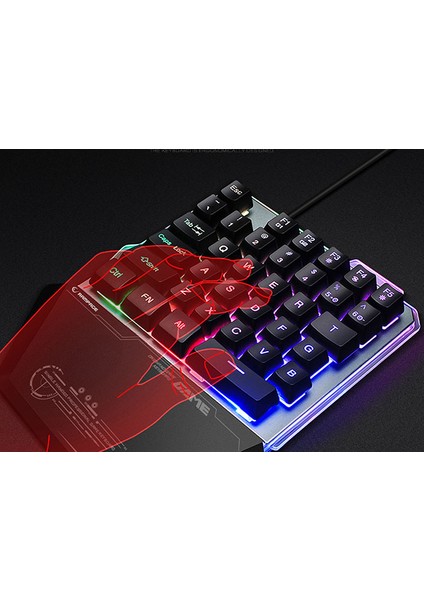 KB-R24 X-Mini RGB Zemin Aydınlatmalı Metal Taban Gövdeli Mini Oyuncu Klavyesi