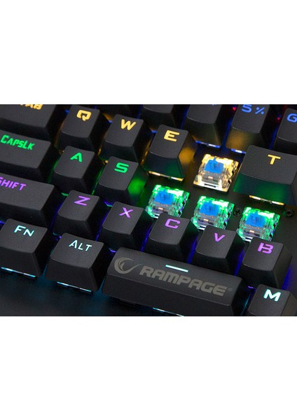 KB-R77 USB Rainbow Backlight Outemu Blue Switch Mekanik 36 Tuşlu Mini Gaming Oyuncu Klavyesi