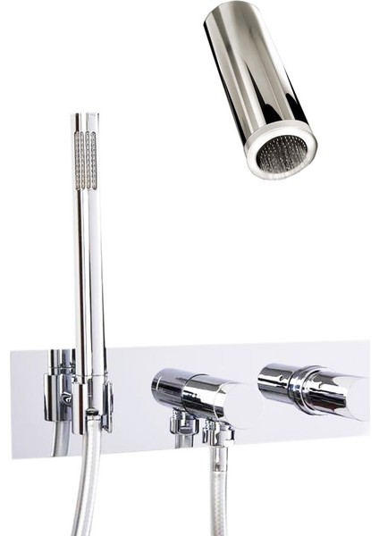 Duş Sistemi Ankastre Işıklı Tepe Duşlu Krom