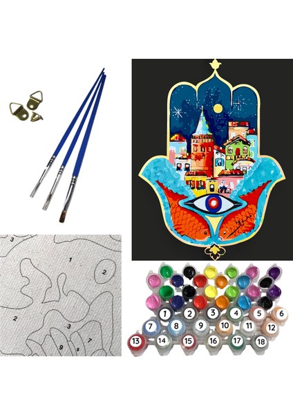 Sayılarla Boyama Hobi Seti Numaralı Kendin Boya Tablo Seti 40 x 50 cm