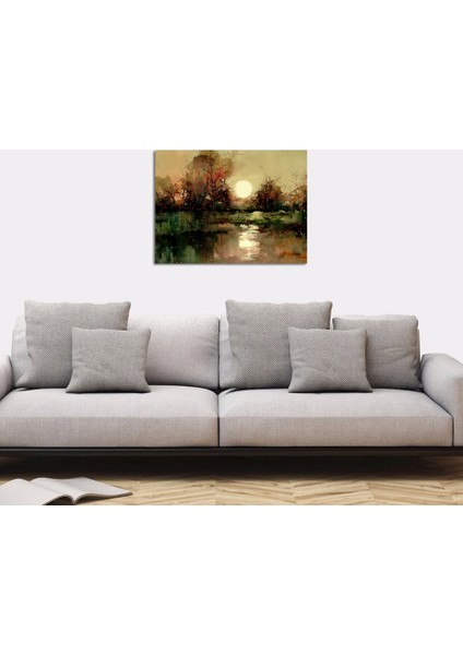 Yağlı Boya Günbatımı Manzara Kanvas Tablo