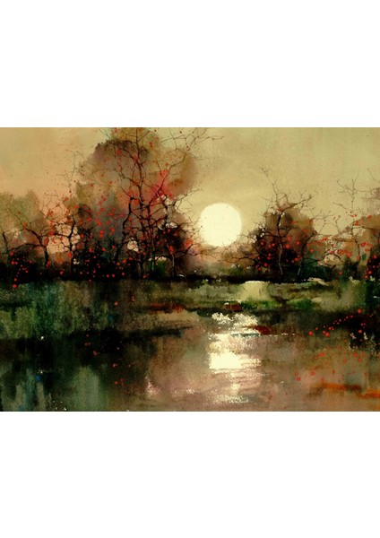 Yağlı Boya Günbatımı Manzara Kanvas Tablo fiyatları