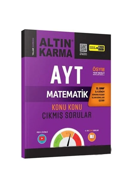 Altın Karma Yayınları AYT  12.Sınıf 1.Dönem Matematik Konu Konu Çıkmış Sorular