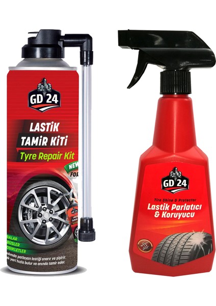 Lastik Tamir Kiti 450 ml + Lastik Parlatıcı 500 ml