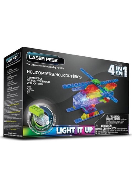 LED Işıklı Helicopter 4 in 1 Parçalı Set