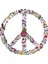 Çiçekli Peace Simge Logo Sticker 8 x 8 cm Renkli 1