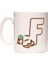 F Harfi Yaramaz Kedi Baş Harf Tasarımlı Kahve Kupa Bardak 1